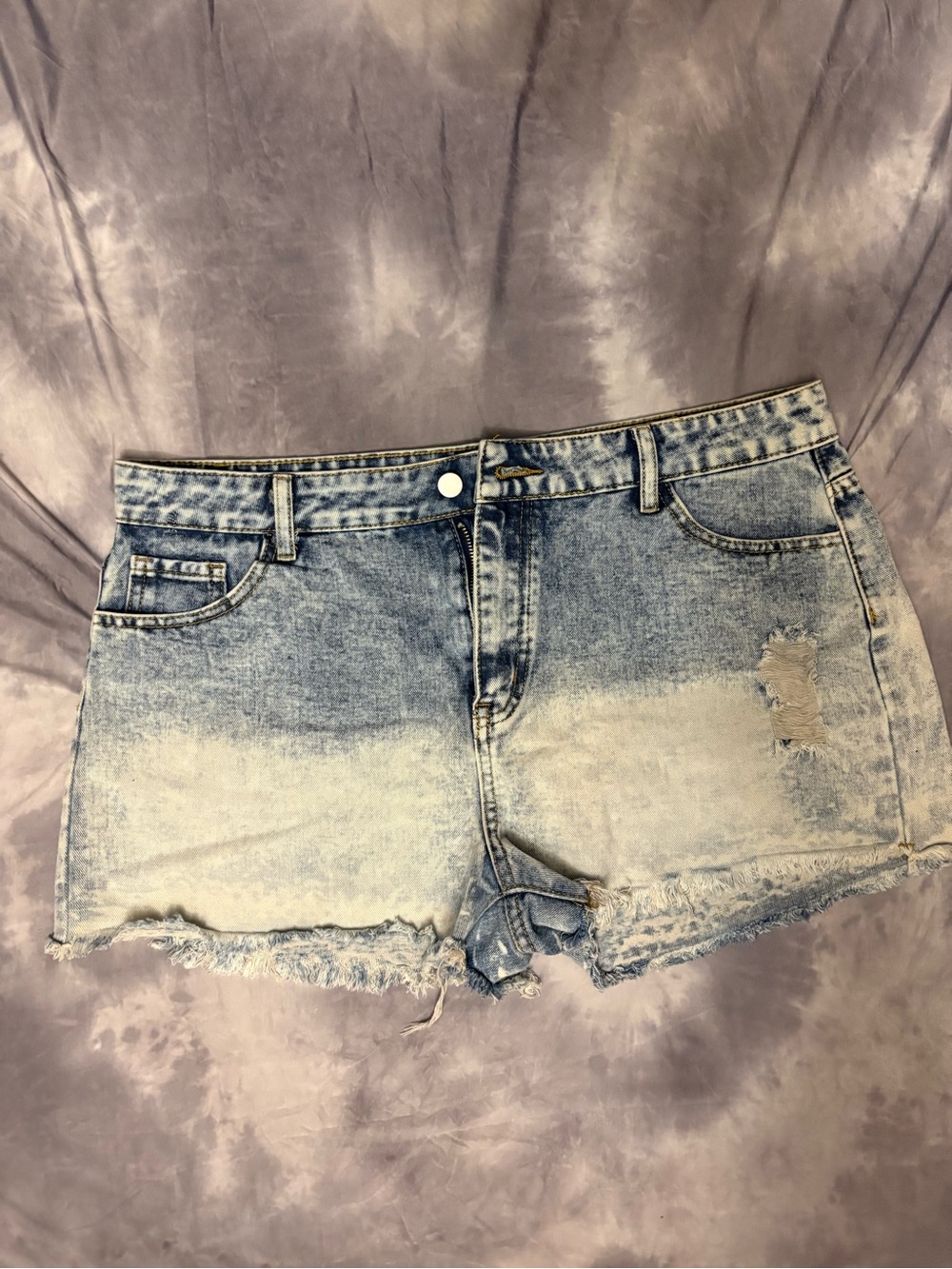 Target Two-Tone Light Blue Washed Denim Cutoff Shorts